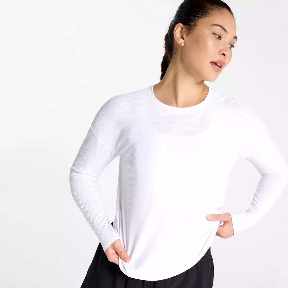 Calia White Long Sleeve Full Length Workout Top - Size Small